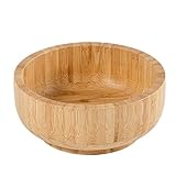 loyfreeyo サラダボウル 大きい サラダボール サラダ皿 竹木製 ボール 料理 割れない食器 シリアルボウル 汁椀 スープボウル 深型 丸形 耐熱 和食器 おしゃれ (ナチュラル,25.8*8cm)