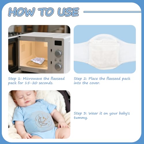 SKIKHN Gürtel mit Kirschkern, Koliken und Gas Relief für Neugeborene und Kleinkinder, Beheizte Tummy Wrap, Baby Wärmflasche Anti-Kolik Wärmegürtel, für Blähungen, Koliken