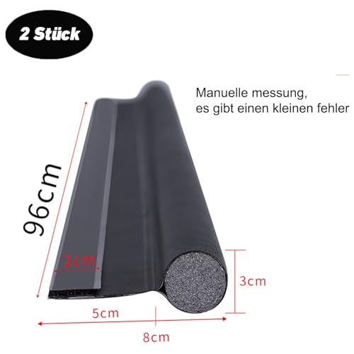 2 Stück Zugluftstopper für Türen, 96cm Zuschneidbar Tür Zugluftstopper Haustür, Einseitige Luftzugstopper für Türen Selbstklebende, Türzugstopper für Kälteschutz, Zugluft, Schalldämmung