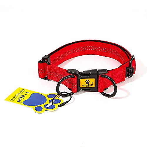 A+a Pets Neoprene Padded Dog Collar|Waterproof Comfortable With Reflective Stitches (Red),58 cm,W_2.5 cm (B09B2D6V3P) Amazon Price History, Amazon Price Tracker