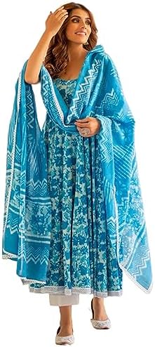 GoSriKi Women's Kalishta Sky Blue-GS_78556 Kurta with Pant & Dupatta (pack of 1)