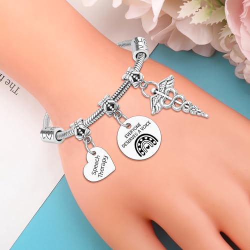 Mxrymvu Speech Therapy Gifts Bracelet Speech Therapist Gift Therapist Appreciation Gift for Teacher Friend Women Bracelet Jewelry SLP Gifts for Christmas Birthday Thanksgiving - Image 2