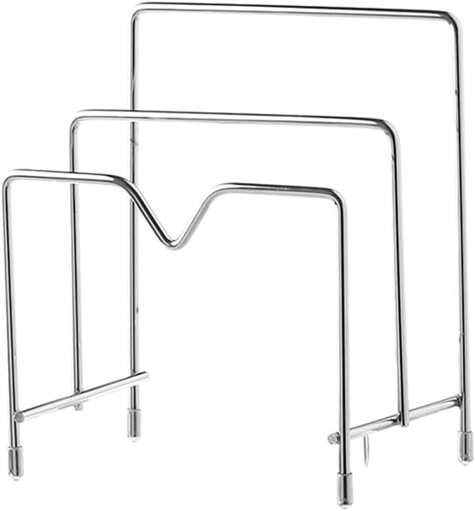 Multifunctional Stainless Steel Bakeware Rack Pot Lid Rack Holder Organizer Cutting Board Rack Pantry Rack - 3 Layers