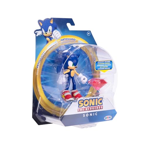 Sonic The Hedgehog 4-Inch Articulated Action Figures from Wave #20 2PK - Includes Sonic with Red Chaos Emerald and Tails with Power Sneakers Item Box Accessories