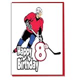 Eishockey – Geburtstagskarte zum 8. Geburtstag – Jungen, Sohn, Enkel, Freund, Neffe, Bruder