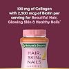 Nature's Bounty Optimal Solutions Hair, Skin & Nails with Biotin and Collagen, Citrus-Flavored Gummies Vitamin Supplement, 2500 mcg, 80 Ct, 40 Total Servings