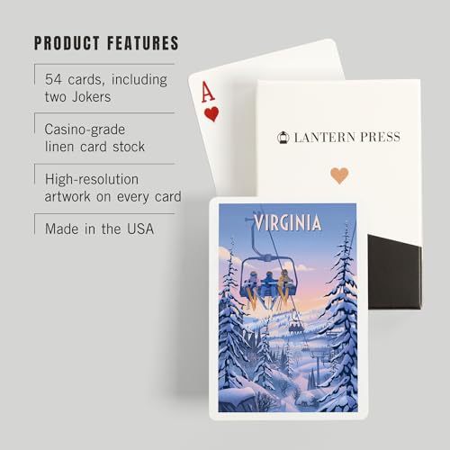 Lantern Press Virginia Baraja de 52 Cartas Poker miniatura 3