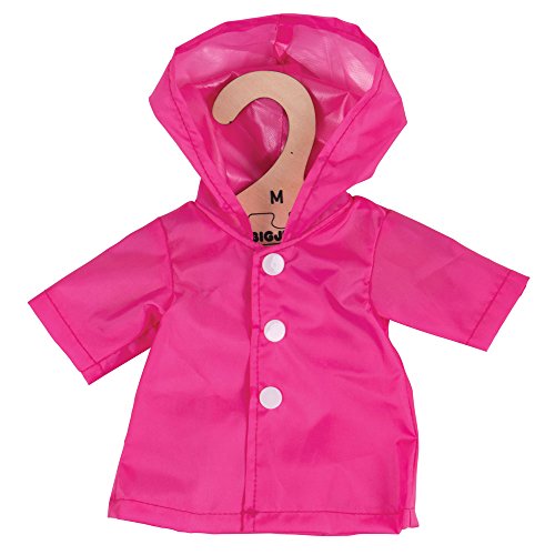 Idée cadeau avec l'imperméable rose Bigjigs Toys pour poupée 34 cm