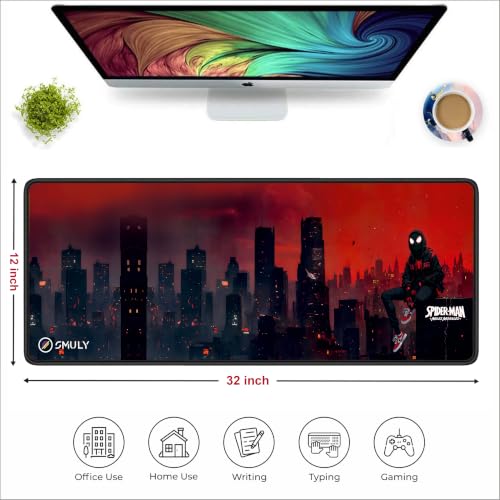 Image of Animated Hero Inspired Mouse Pad 12x32 Inch 3mm Extended Gaming Desk Mat with Anti-Slip Rubber Base Mousepad for Smooth Surface Desk pad for PC & Laptop Use Waterproof & Stiched (Multicolour)