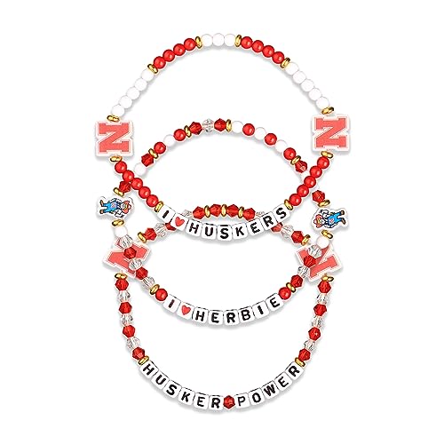 FOCO Nebraska Cornhuskers NCAA 3 Pack Team Friendship Bracelet