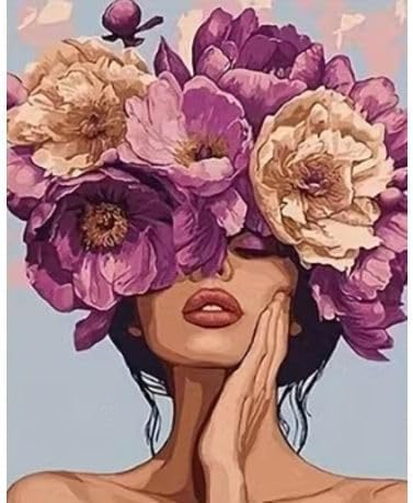 Paint By Numbers 50cmx40cm - Peony Crown