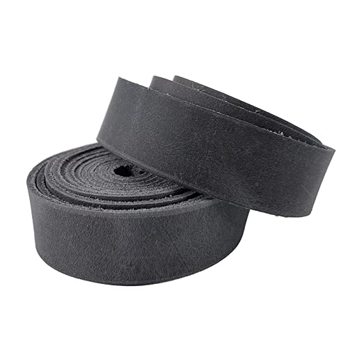 Leather Handcraft Supply Depot, Cord Strap From Full Grain Leather (72 X 0.75 In.) Suitable For Diy Arts & Craft Projects, Clothing, Jewelry, Pet Collars, Keychains - Charcoal Black #TOP2