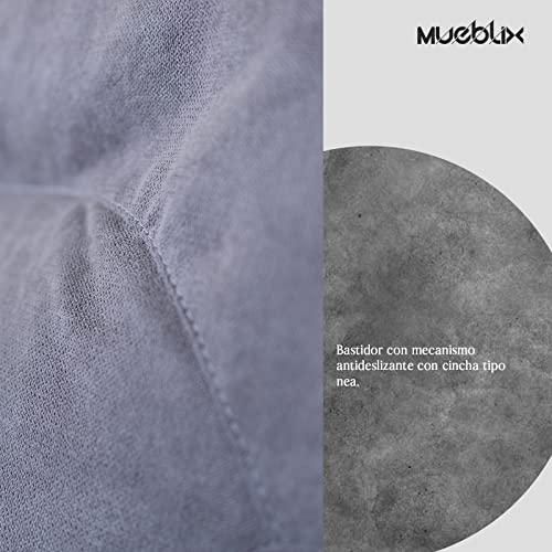 Miniatura 6 de Mueblix.Com Sofa Marcos, 2 Plazas, Diseño Para Salón Moderno, Confortable, Armazón De Pino Gallego, Asientos De Goma Espuma, Gris