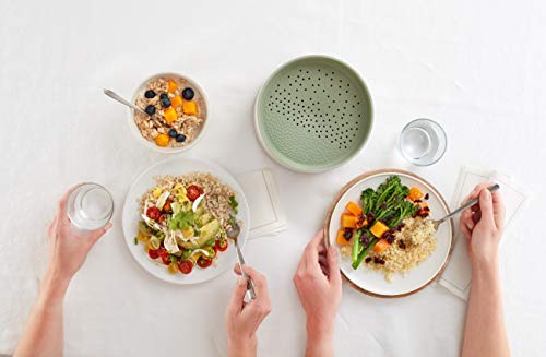 Lékué Recipiente para cocinar Quinoa, Arroces y Cereales, 1 Litro, Color Verde, Único