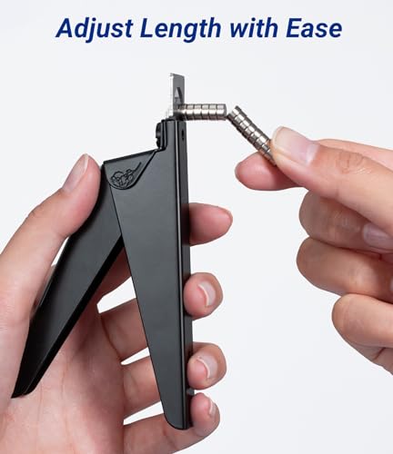 AIRSEE Professional Acrylic Nail Clippers with Magnetic Sizers for Acrylic Nails Fake Nail Tips, Stainless Steel Nail Trimmer for Artificial Tips, Manicure Pedicure Tool for Salon Home DIY - Black