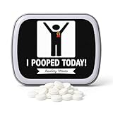 I Pooped Today Mints – Silly Poop Gift – Gifts for Any Occasion – Funny Mint Tins - Stocking Stuffers for Friends – Wintergreen Breath Mints – Constipation Relief – Happy Poop