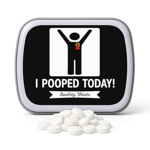 I Pooped Today Mints - Silly Poop Gift, Stocking Stuffers for Friends, Sugar-Free Wintergreen Breath Mints, Over the Hill, Made in the USA