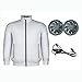 KUMADAI Manteau de Refroidissement USB 3 Vitesses Réglables Vêtements de Climatisation Manches Amovibles Protection Solaire Veste pour Travail en Plein Air,XXL