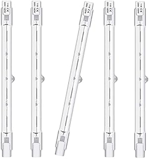 Queeplo 5 Pack R7s Bulb 118mm Dimmable 160W 230V 2800K Warm White Halogen Floodlight Bulb for Security Landscape Ceiling Lights Floor Lamps