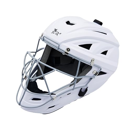 Jadekylin Baseball Catchers Helmet Matte (Large White)