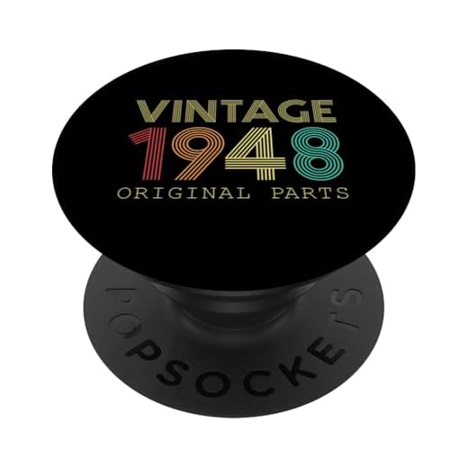 76th BDay Vintage 1948 Piezas originales 76 Años Cumpleaños PopSockets PopGrip Intercambiable