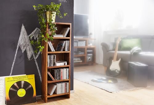 CD-Regal aus Massivholz mit 5 Fächern für CD-Aufbewahrung