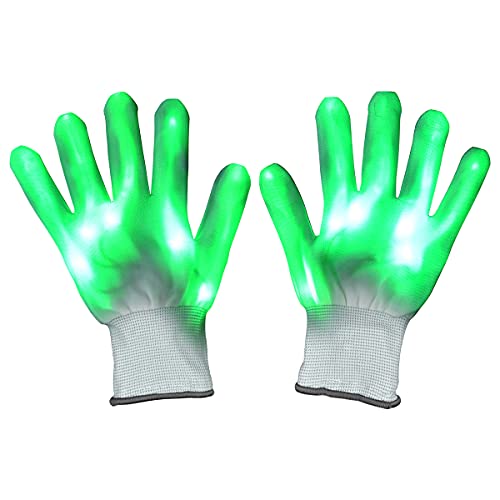Lychee LED Leucht Handschuhe für Erwachsene 6 Blinkmodie Skeleton Leuchtende Handschuhe Party/Tanzen/Weihnacht/Halloween/Clubs (Grüner)