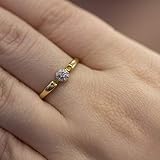 LXR 14K żółte złoto diament Cluster pierścionek 0,07 ct
