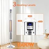 Electric Infrared Patio Heater Outdoor, 2000W Outdoor Heaters for Garden patio heater with Remote&8H Timer, 3 Heat Levels Electric Infrared heater, 3-Rapid Heating Carbon Fibre Tube Tower Space Heater - Image 3
