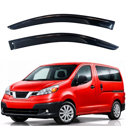 Image of KPY Rain Guards Fit for 2014-2019 Nissan NV200 Taxi, Out-Channel Window Visors Vent Wind Deflectors 2PC, Truck Accessories for 2014-2019 Chevrolet /Chevy City Express