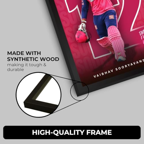 Image of Funk You Store Vaibhav Sooryavanshi Framed Poster | Vaibhav Sooryavanshi 12 Wall Art | RR Edition | Cricket Legend | Premium Sports Decor for Cricket Fans | Motivational Wall Poster (F 181)