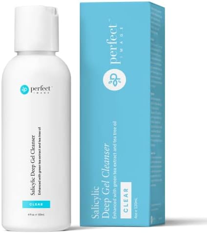 Perfect Image Salicylic Acid Deep Exfoliating Gel Based Cleanser, Professionally Formulated Salicylic Acid Peel Peel Prep Cleanser, Enhanced with Tea Tree Oil and Green Tea Extract
