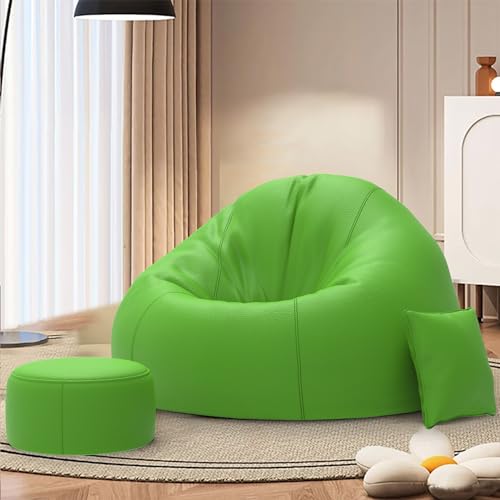 Biggie Bean Bag Cover 5XL Bean Bag Sofa with Free Cushion and Footrest - Official : BeanBuddy Combo (Matching Color : Regular, Pea-Green)-image-13