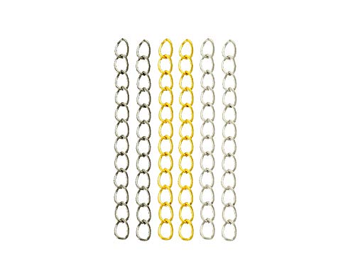 Perlin -100 Strands Metal Twist Chain - Twist Chain for Necklace Anklet, Bracelet, 5.5x3.5mm Link Chain (Gold)
