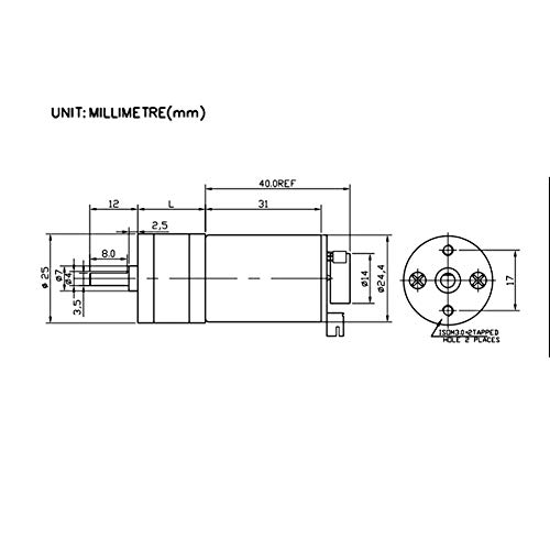 Image of GA25-370 Gear Motor DC with Speed Encoder, Stainless Steel High Torque Electric Micro Speed Reduction Geared Motor Brush DC Motors Reducer Copper (DC12V 100RPM)