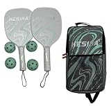 KTUXZCI Robustes Pickleball Schläger und Paddelset für Outdoor Sportarten und ungezwungenen Spielspaß mit Freunden und Familie. 4X PP Pickleball Bälle, Grün, 41.5 x 20.5 cm