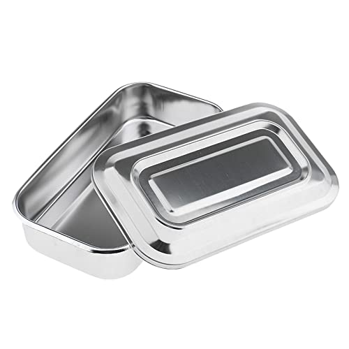 MagiDeal Plateau de Rangement d'Instruments en Acier #304 avec Couvercle Outils Médicaux Chirurgicaux Vétérinaires, #B