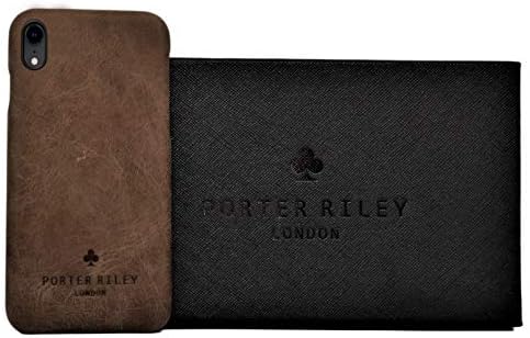 PORTER RILEY - Leather Case for iPhone XR. Premium Genuine Leather Slimline Back Case (Chocolate Brown)