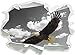 Produktbild Stil.Zeit prächtiger Weißkopfseeadler beim fliegen schwarz/weiß, Papier 3D-Wandsticker Format: 62x45 cm Wanddekoration 3D-Wandaufkleber Wandtattoo