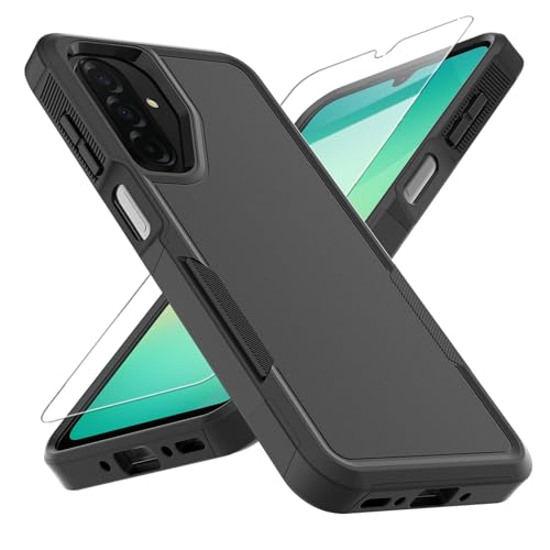 for Sansung Galaxy A17 5G Case,[Military Grade Drop Tested] with Screen Protector, Dual Layer Protective Heavy Duty Cell Phone Cover Non-Slip Shockproof Rugged Case for Samsung A17 5G (Black)