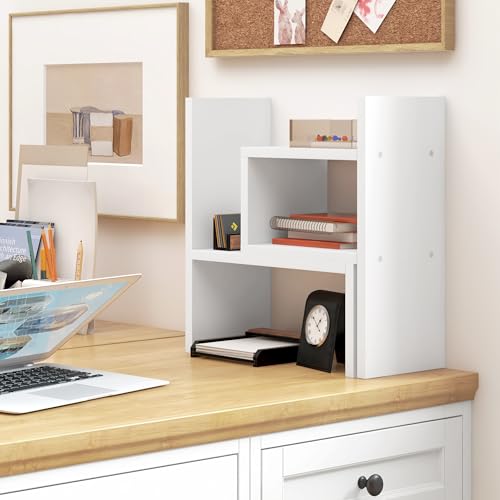 Étagère Bureau Bois Blanc Modulable MDF mélaminé HOMCOM