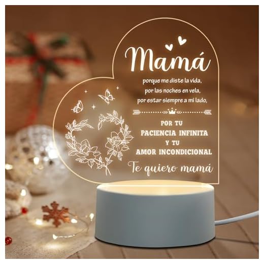 Niyewsor Regalo para Mamá, Led Lámpara Regalo Madre, Regalo Mama Cumpleaños, Ideas Regalar a Mamá Originales, Regalos Navidad para Madre de la Hija Hijo