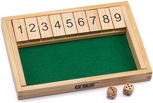Wooden 9# Shut The Box Game - Mini Travel Set - Simple funny Family, party board game