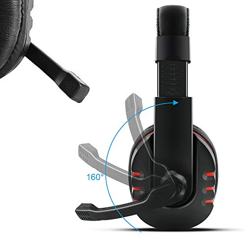Gaming Headset, SourceTon 3.5mm Noise Isolating Over Ear Headphone with Mic and Volume Control Compatible with Laptop, PC, PS4, Xbox One Controller, Bonus with Extra 3.5mm Adapter - Thumbnail 3