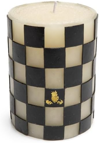 MacKenzie-Childs Check Pillar Candle - 4''