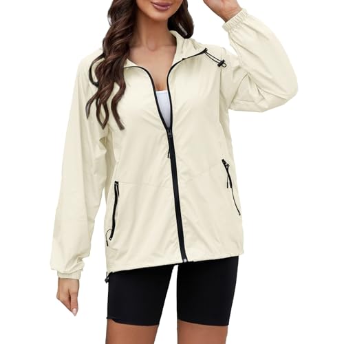 Chaqueta cortavientos para mujer abrigo largo de escalada y lluvia urbana