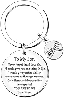 HULALA Son Gifts from Mum to My Son Keyring Keychain for Men Boys Never Forget That I Love You Birthday Christmas Graduation