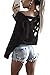 Yingkis Women Cut Out Loose Pullover Criss Cross Backless Sweater Shirt Top,B M