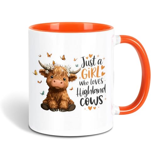 Highland Cow Mug Cute Highland Cow Gifts for Women Ceramic Coffee Cup with Funny Quote Funny Mugs Gift for Girls Cow Lovers Home Office Daily Use