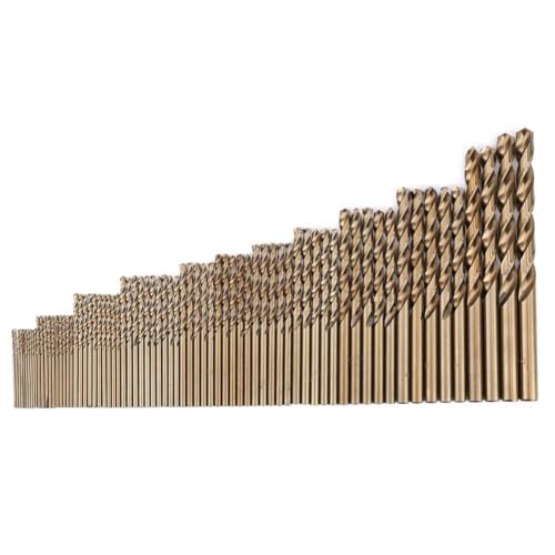 74pz M35 Punta Trapano al Cobalto HSS Punta Trapano a Spirale Set di Utensili per la Combinazione di Perforazione di Macinazione di Alta Precisione 1.0-8.0mm Ideale per Lamiera d'acciaio